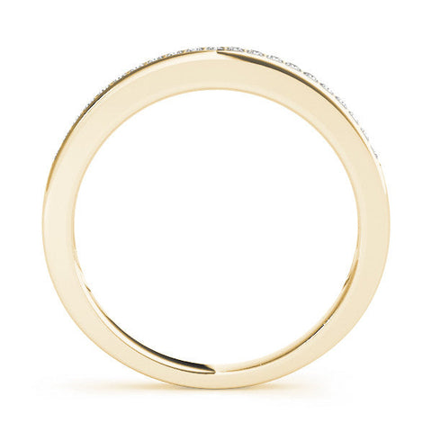 Yellow gold Round Diamond Half Eternity Pavé Band