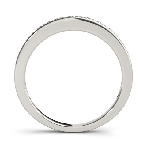 White gold Round Diamond Half Eternity Pavé Band