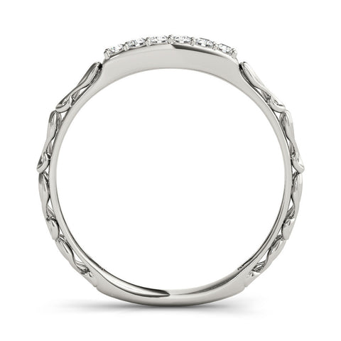 White gold Round Diamond Bar Set Eternity Band with Filigree Design