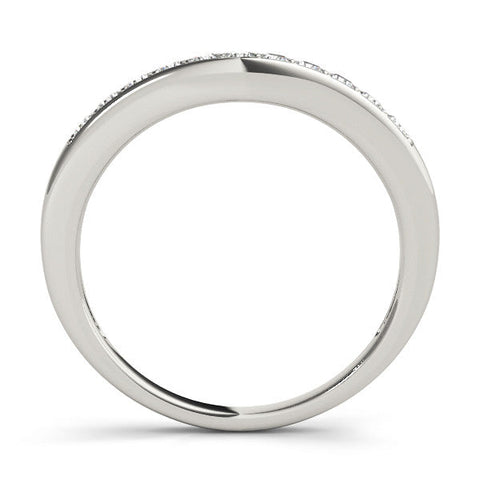White gold Channel Set Round Diamond Curved Band