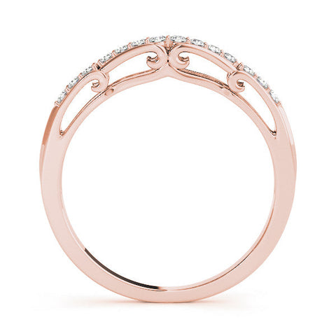 Rose gold Round Cut Diamond Channel Set White Gold Band
