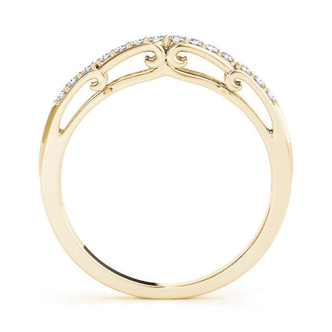 Yellow gold Round Cut Diamond Channel Set White Gold Band
