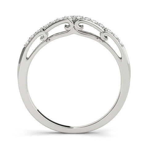 White gold Round Cut Diamond Channel Set White Gold Band