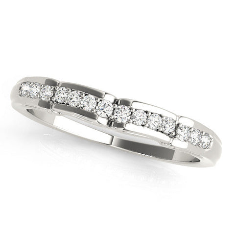 White gold Round Cut Diamond Channel Set White Gold Band