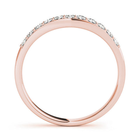 Rose gold Round Diamond Channel Set Curved Wedding Band