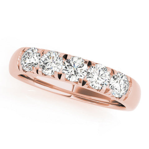 Rose gold Round Diamond Channel Set Half Eternity Band