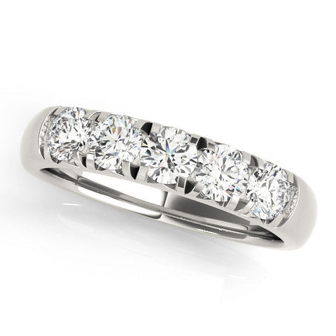 White gold Round Diamond Channel Set Half Eternity Band