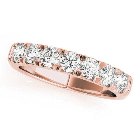 Rose gold Round Diamond Half-Eternity Prong Set Band