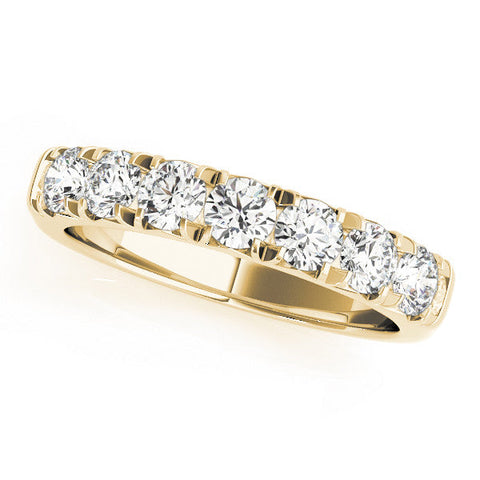 Yellow gold Round Diamond Half-Eternity Prong Set Band