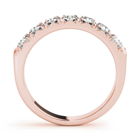 Rose gold Round Diamond Half-Eternity Prong Set Band