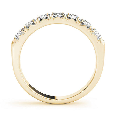 Yellow gold Round Diamond Half-Eternity Prong Set Band