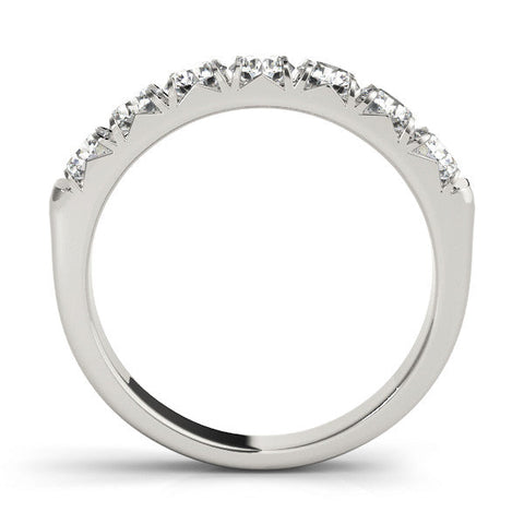 White gold Round Diamond Half-Eternity Prong Set Band
