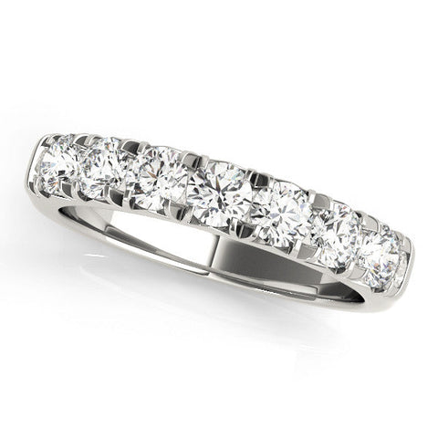 White gold Round Diamond Half-Eternity Prong Set Band
