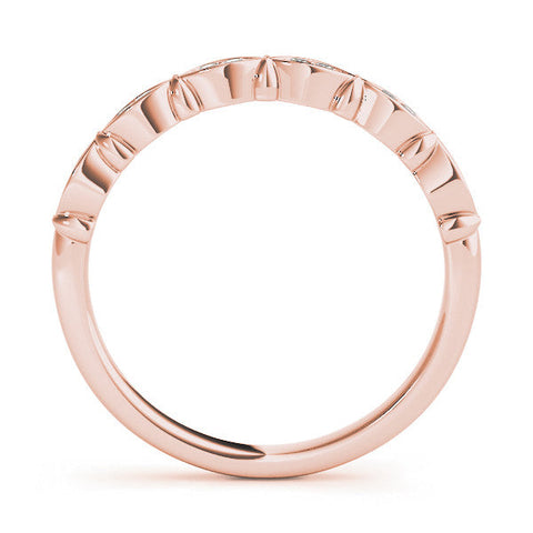 Rose gold Marquise Diamond Bezel Set Eternity Band