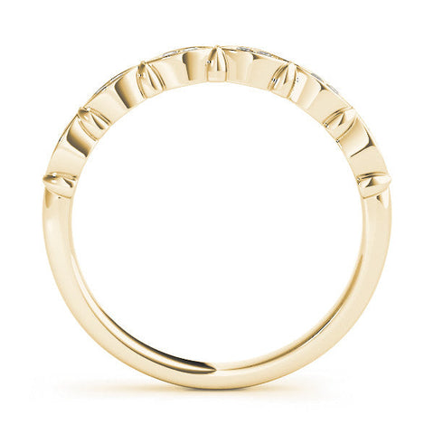 Yellow gold Marquise Diamond Bezel Set Eternity Band