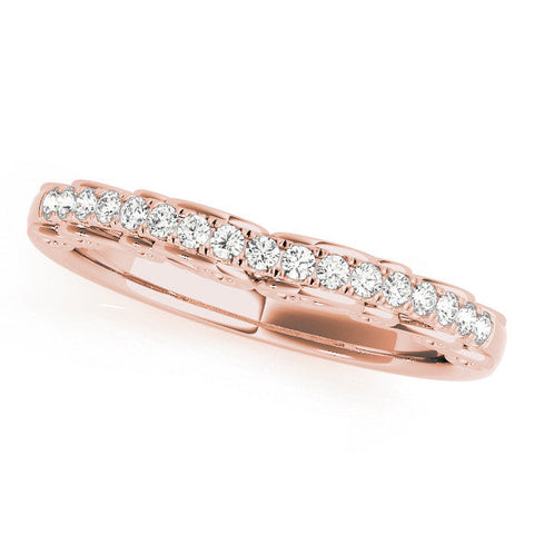 Rose gold Round Cut Diamond Prong Set Eternity Band
