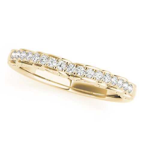 Yellow gold Round Cut Diamond Prong Set Eternity Band