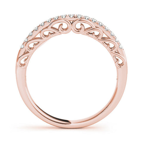 Rose gold Round Cut Diamond Prong Set Eternity Band