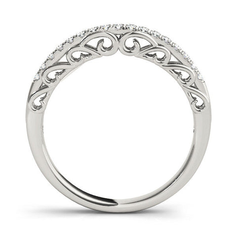 White gold Round Cut Diamond Prong Set Eternity Band