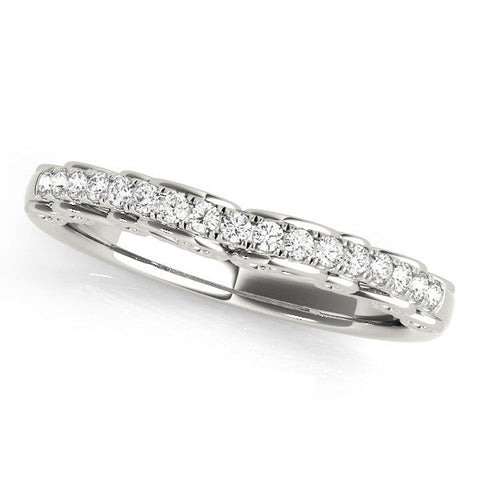 White gold Round Cut Diamond Prong Set Eternity Band