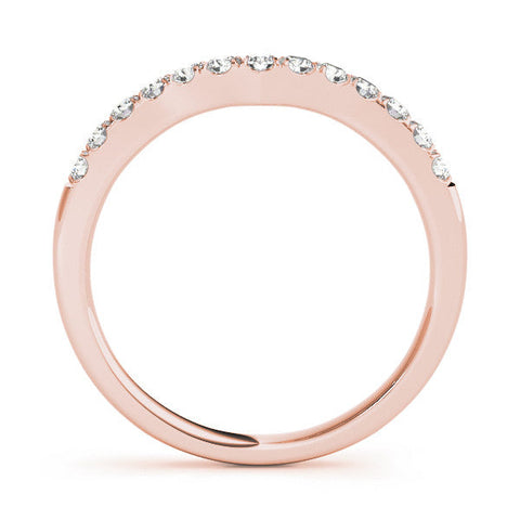 Rose gold Round Diamond Pavé Curved Eternity Band with Shared Prong Setting