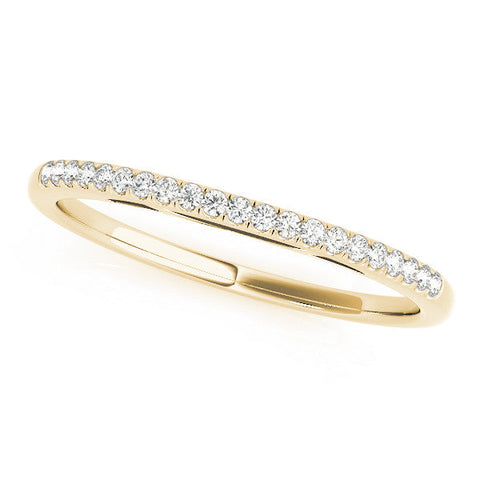 Yellow gold Round Diamond Pavé Set Eternity Band