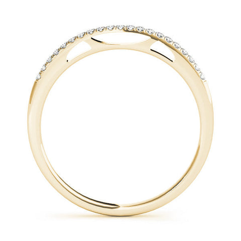 Yellow gold Round Diamond Pavé Set Eternity Band