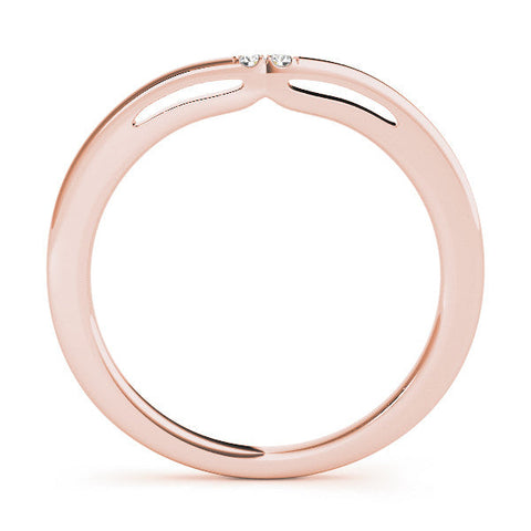 Rose gold Round Diamond Bypass Solitaire Band with Bezel Setting