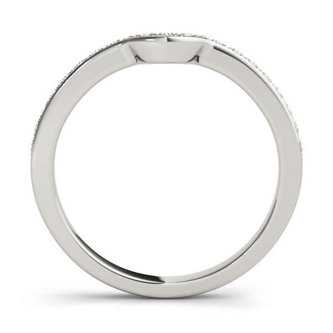 White gold Pavé Round Diamond Contour Band with Channel Setting