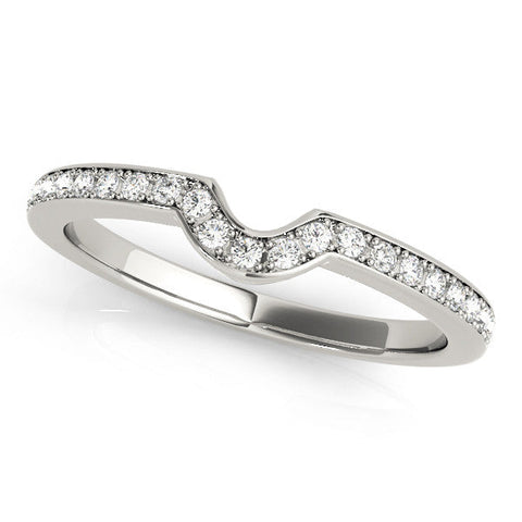 White gold Pavé Round Diamond Contour Band with Channel Setting