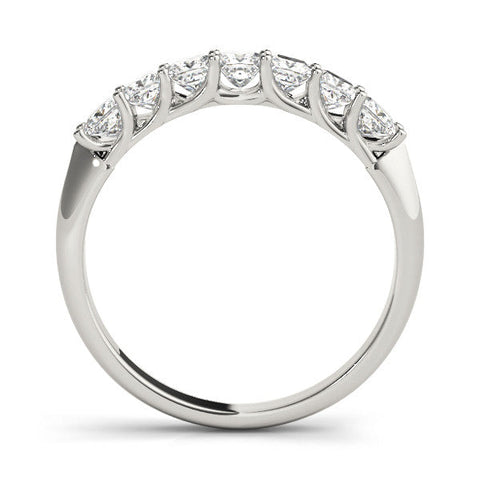 Platinum Princess Cut Diamond Channel Set Eternity Band with Prong Setting