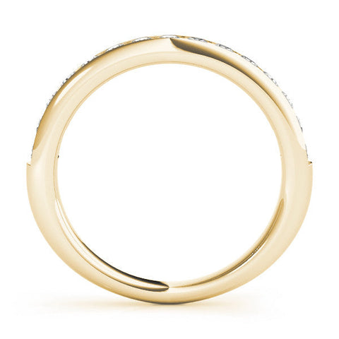 Yellow gold Round Cut Diamond Channel Set Eternity Band