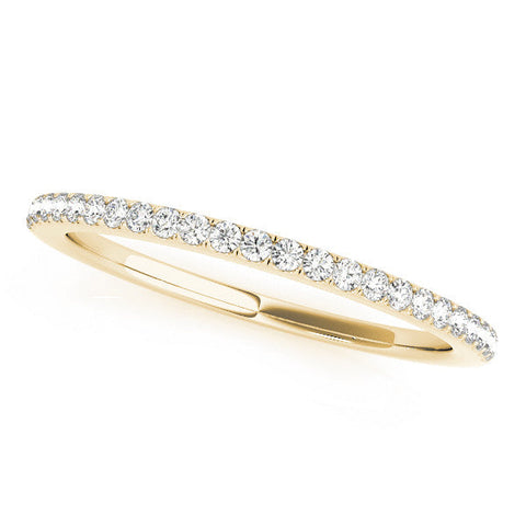 Yellow gold Round Diamond Pavé Eternity Band with Micro-Prong Setting