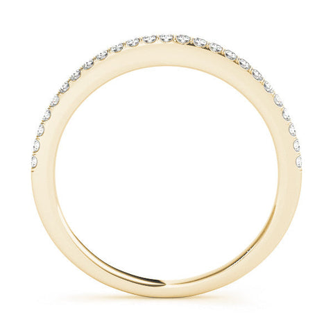 Yellow gold Round Diamond Pavé Eternity Band with Micro-Prong Setting