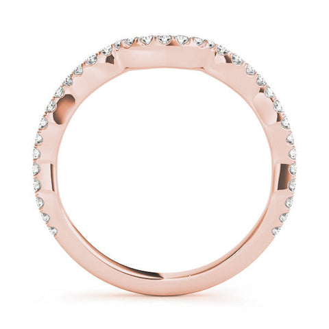 Rose gold Pavé Round Diamond Curved Eternity Band
