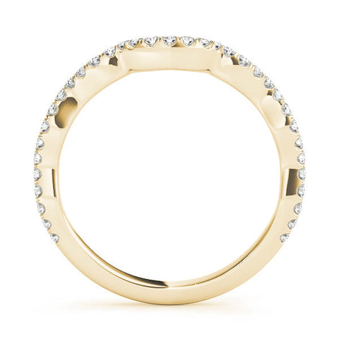 Yellow gold Pavé Round Diamond Curved Eternity Band