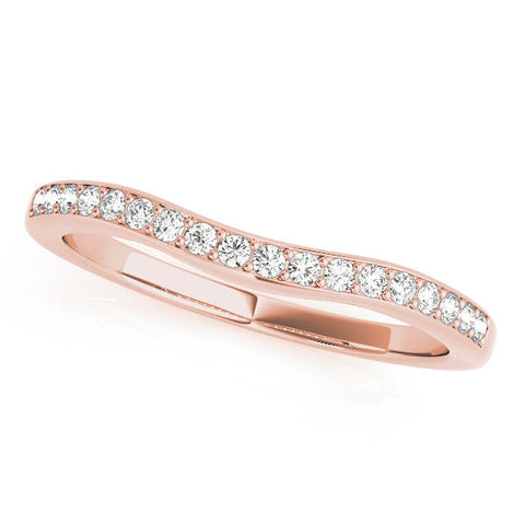 Rose gold Pave Round Diamond Curved Band