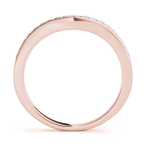 Rose gold Pave Round Diamond Curved Band