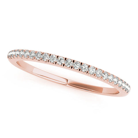 Rose gold Round Cut Diamond Pavé Eternity Band with Micro Prong Setting