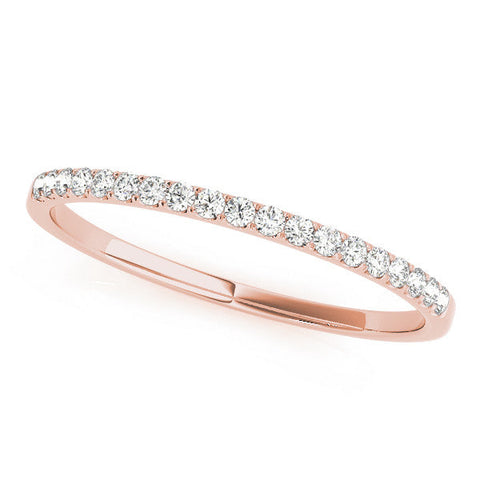 Rose gold Round Diamond Pavé Set Thin Band
