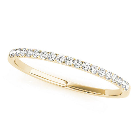 Yellow gold Round Diamond Pavé Set Thin Band