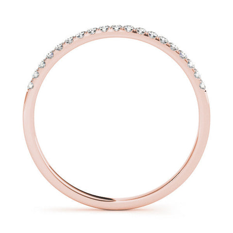Rose gold Round Diamond Pavé Set Thin Band