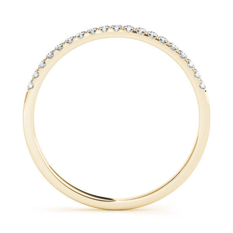 Yellow gold Round Diamond Pavé Set Thin Band