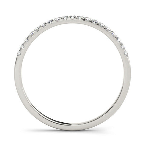 White gold Round Diamond Pavé Set Thin Band