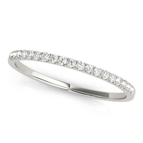 White gold Round Diamond Pavé Set Thin Band