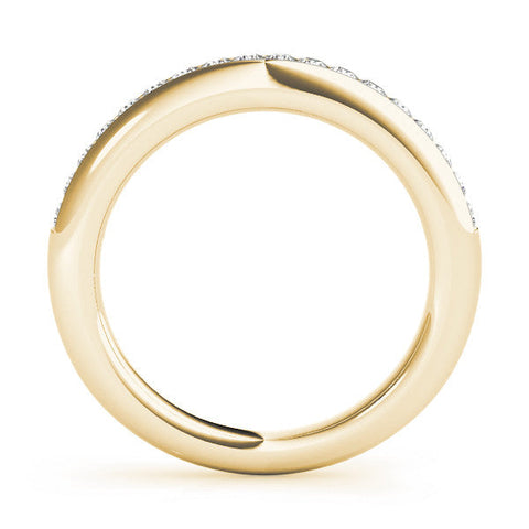 Yellow gold Round Diamond Channel Set Comfort Fit Band