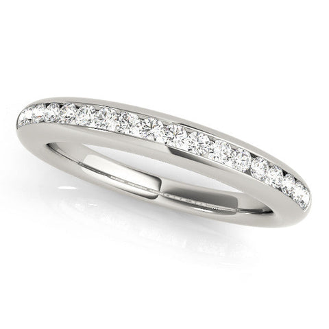 White gold Round Diamond Channel Set Comfort Fit Band