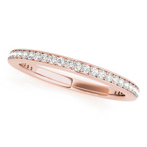 Rose gold Round Diamond Pave Set Eternity Band