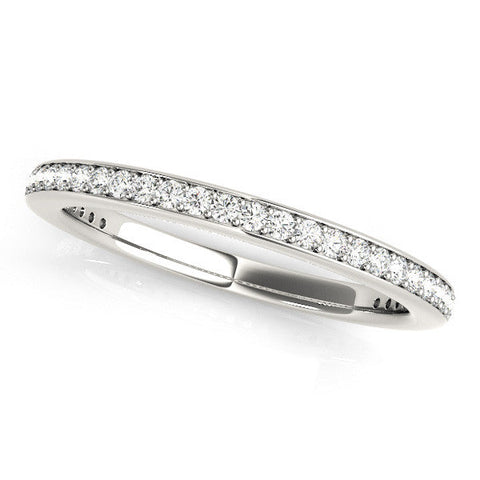 White gold Round Diamond Pave Set Eternity Band
