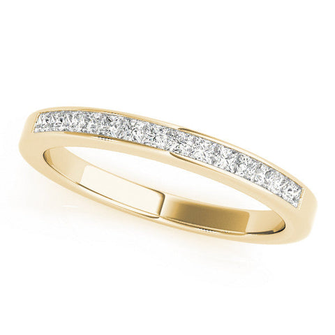 Yellow gold Channel Set Princess Cut Diamond Eternity Band